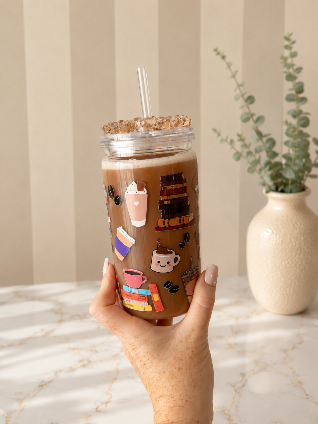 Books & Coffee Acrylic Tumbler - 16oz