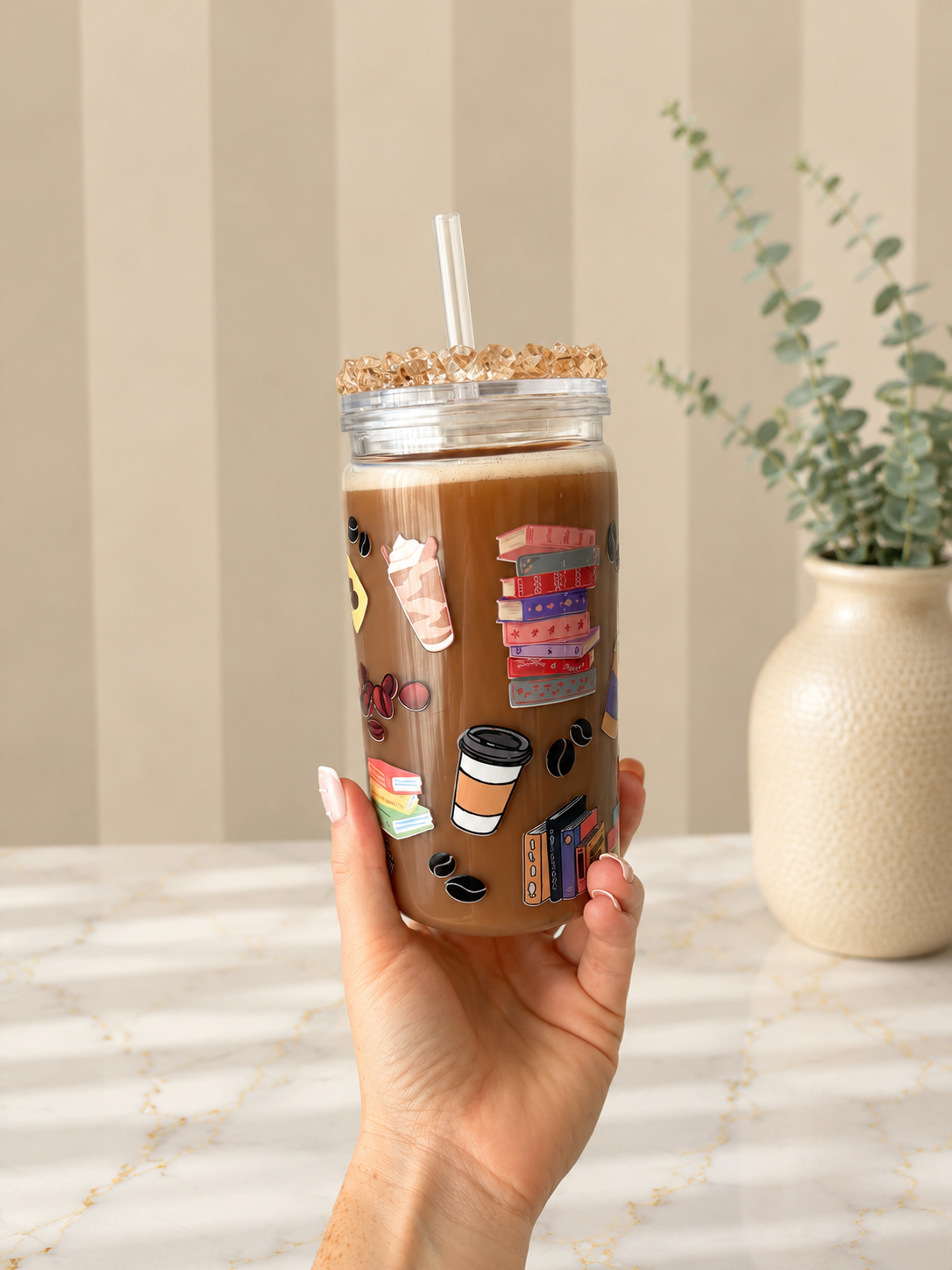 Books & Coffee Acrylic Tumbler - 16oz
